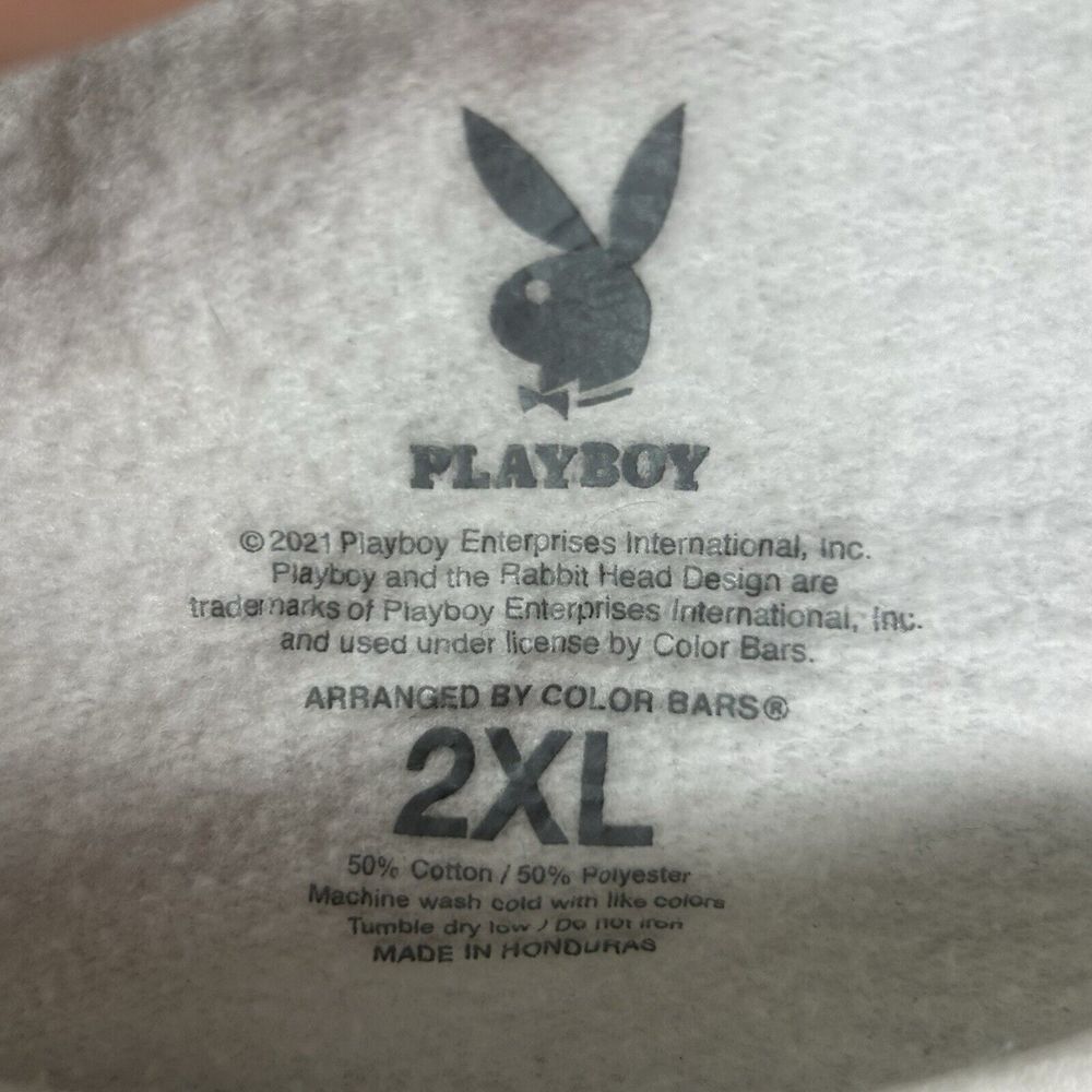 Playboy Tokyo Club Happy Hour Crewneck Sweatshirt White Pullover‎ Mens 2XL XXL - Picture 8 of 9
